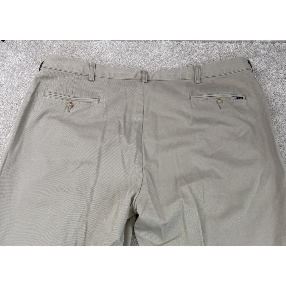 Polo Ralph Lauren Classic Fit Men's 40x30 Pants Tan Khaki Pleated Chino Preppy - Picture 7 of 9